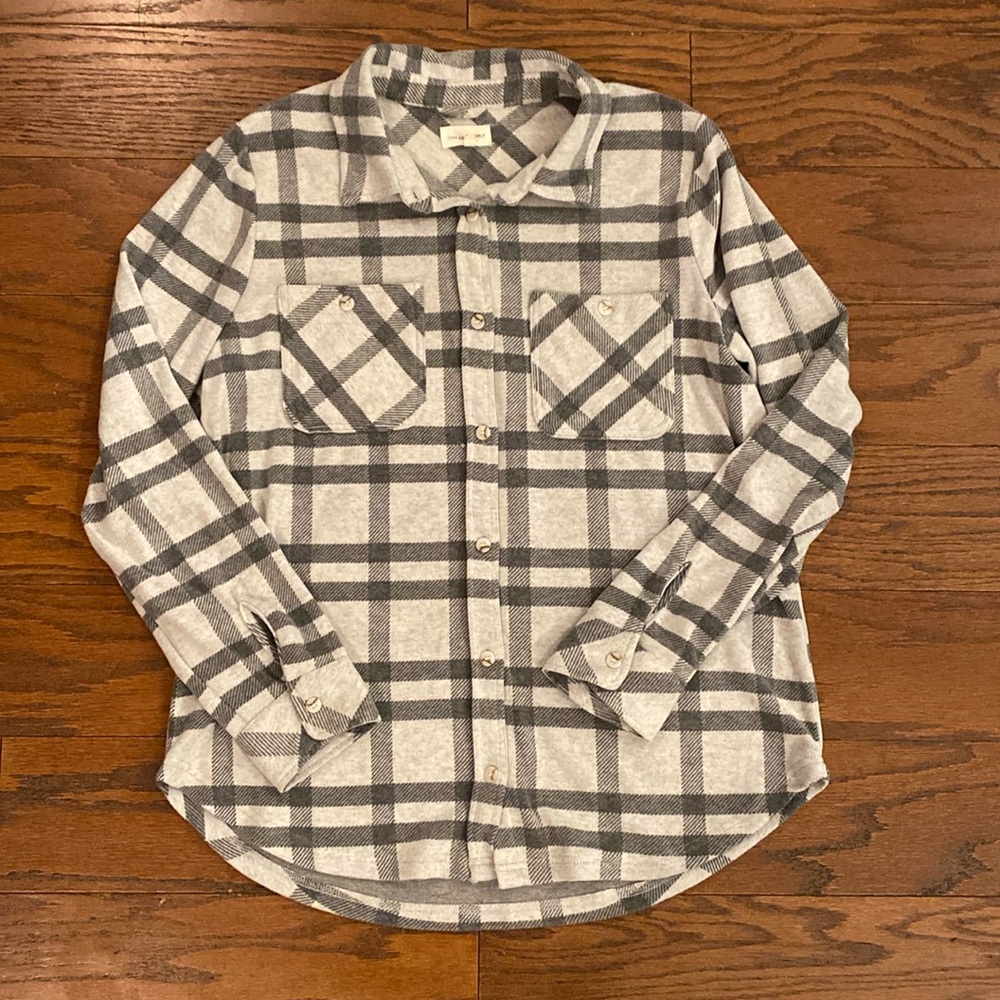 Thread & Supply, button down plaid thermal shirt